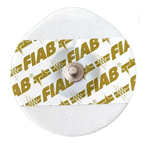 Fiab - Universelle, ovale EKG-Elektroden aus Schaumstoff zum Einmalgebrauch, 48x50 mm, für Erwachsene, 1 Packung mit 50 Elektroden von Fiab