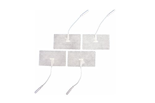 PG473W Einweg-Elektrostimulationselektroden aus leitfähigem Stoff mit Stecker und Kabel - rechteckig (45mm x 80mm) von Fiab