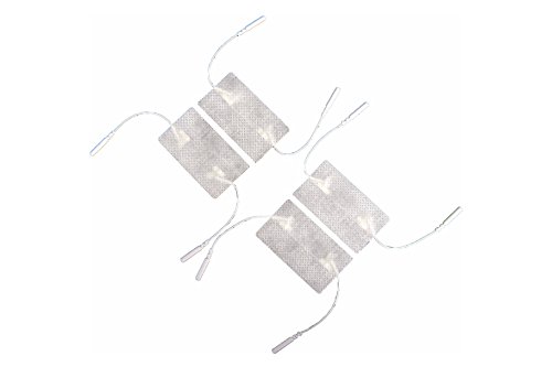 PG473W2 Einweg-Elektrostimulationselektroden aus leitfähigem Stoff mit Stecker und zwei Kabeln - rechteckig (45mm x 80mm) von Fiab