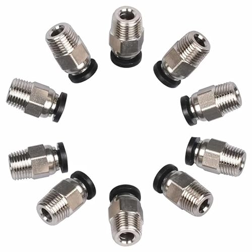 Fiabgum 10 Stück PC4-M10 männlich gerade pneumatische PEFE-Röhre Push kompatibel Fitting Connector Bowden Extruder für Creality Ender 3/3 Pro/3 V2, Ender 5/5 Pro/5 Plus, CR-10/10S usw. 3D-Drucker von Fiabgum
