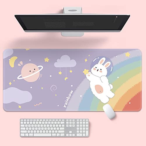 Fiacvrs Mauspad für Teenager, Mädchen, Kawaii, Cartoon, Schreibtisch, Tastaturmatte für Laptop, Bürotisch, ideal für Mädchen, Frauen, Schreibtisch-Dekor-Zubehör (lila) von Fiacvrs