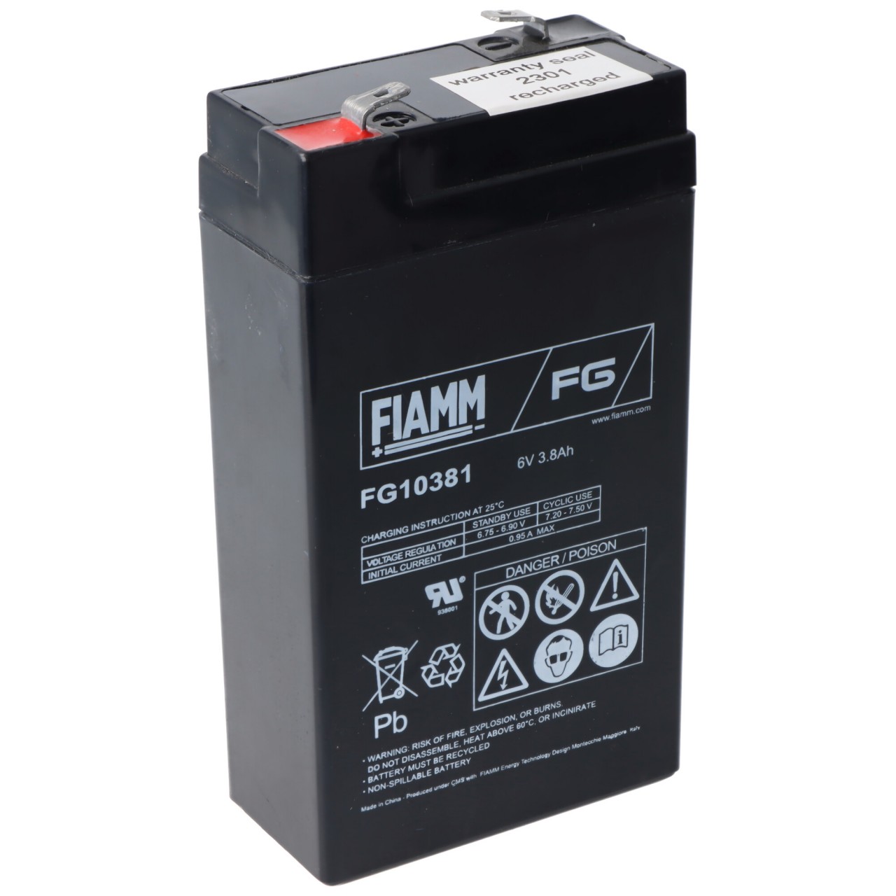 FIAMM Blei Akku FG10381, kompatibel für Multipower MP3.8-6 Akku MP3,8-6, Panasonic LC-R063R2PG FIAMM Blei Akku FG10381, kompatibel für Multipower MP3.8-6 Akku MP3,8-6, Panasonic LC-R063R2PG von FIAMM