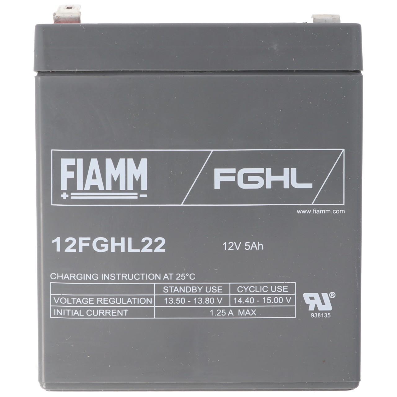 Fiamm 12FGHL22 Blei Akku 12 Volt 5Ah, Faston 6,3mm Steckkontakt Fiamm 12FGHL22 Blei Akku 12 Volt 5Ah, Faston 6,3mm Steckkontakt von FIAMM
