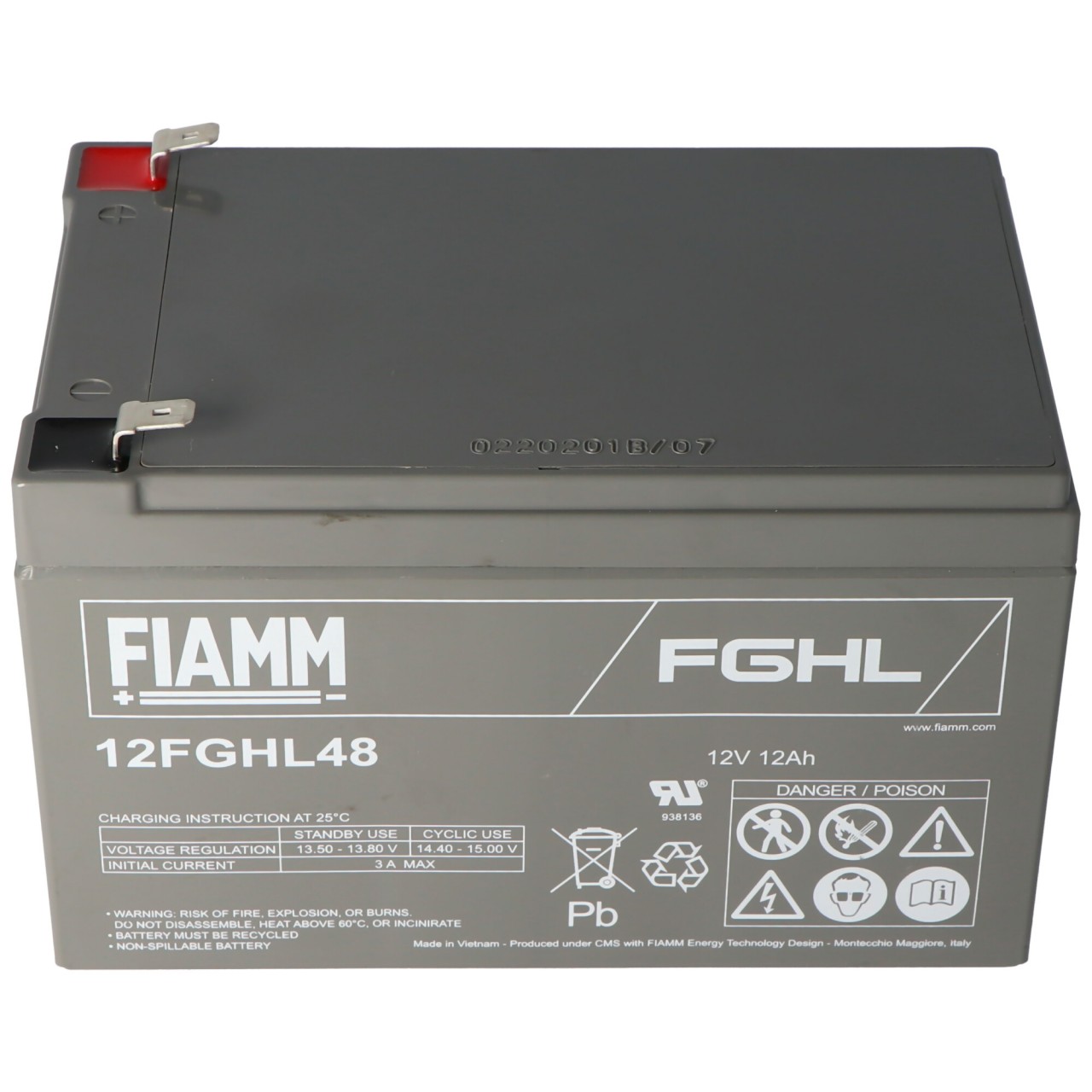 Fiamm 12FGHL48 Blei PB Akku 12 Volt 12000mAh mit Faston 6,3mm Kontakten Fiamm 12FGHL48 Blei PB Akku 12 Volt 12000mAh mit Faston 6,3mm Kontakten von FIAMM