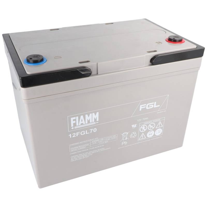 Fiamm 12FGL70 Blei Akku mit M6 Schraubanschluss 12V, 70000mAh von FIAMM