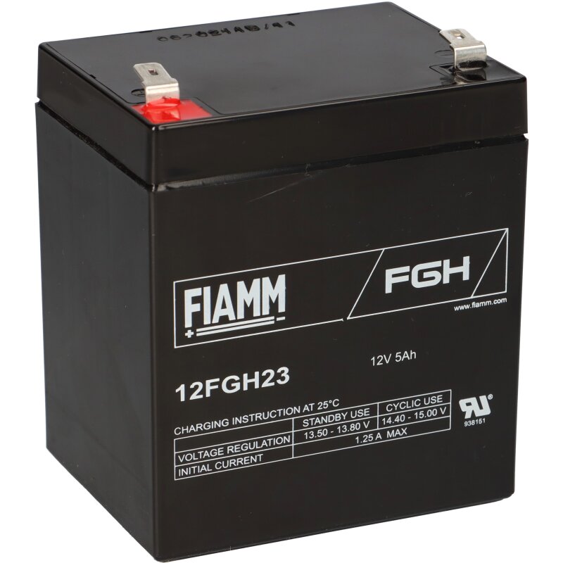 Fiamm Blei-Akku 12FGH23 12V 5Ah Pb Faston 6,3mm Fiamm Blei-Akku 12FGH23 12V 5Ah Pb Faston 6,3mm von Fiamm
