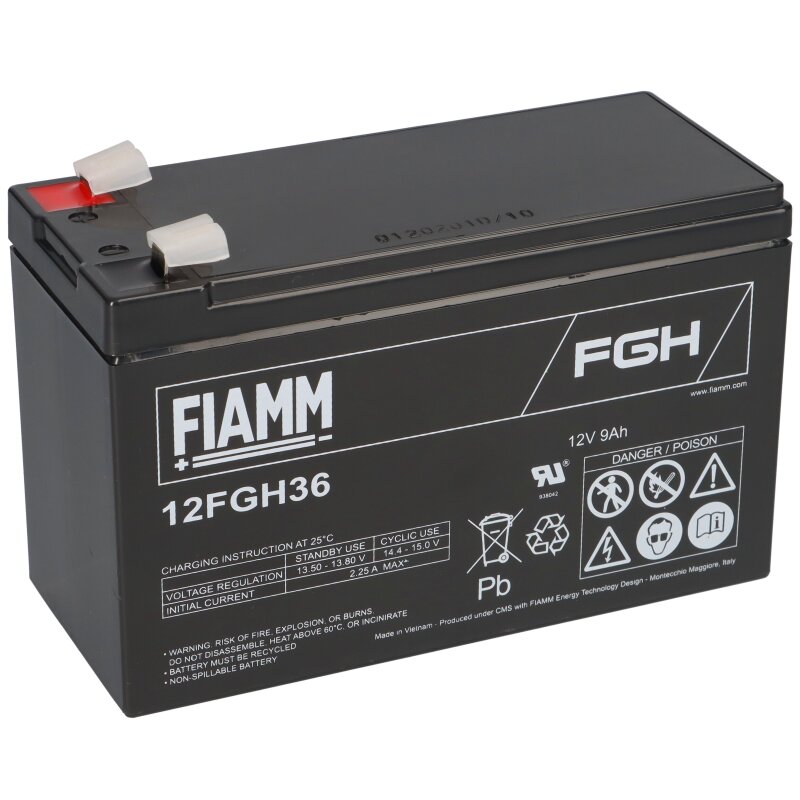 Fiamm Blei-Akku 12FGH36 Pb 12V / 9Ah Faston 6,3 von Fiamm