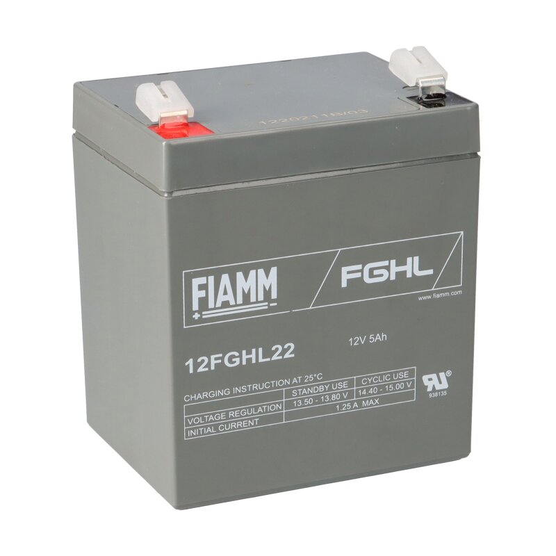 Fiamm Blei-Akku 12FGHL22 12V 5000mAh Pb Faston 6,3 mm Fiamm Blei-Akku 12FGHL22 12V 5000mAh Pb Faston 6,3 mm von Fiamm