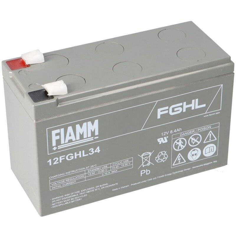 Fiamm Blei-Akku 12FGHL34 12V 8,4Ah Pb Faston 6,3 mm von Fiamm