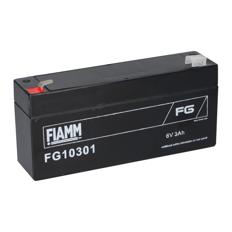 Fiamm Blei-Akku FG10301 6V 3000mAh Pb Faston 4,8mm Fiamm Blei-Akku FG10301 6V 3000mAh Pb Faston 4,8mm von Fiamm