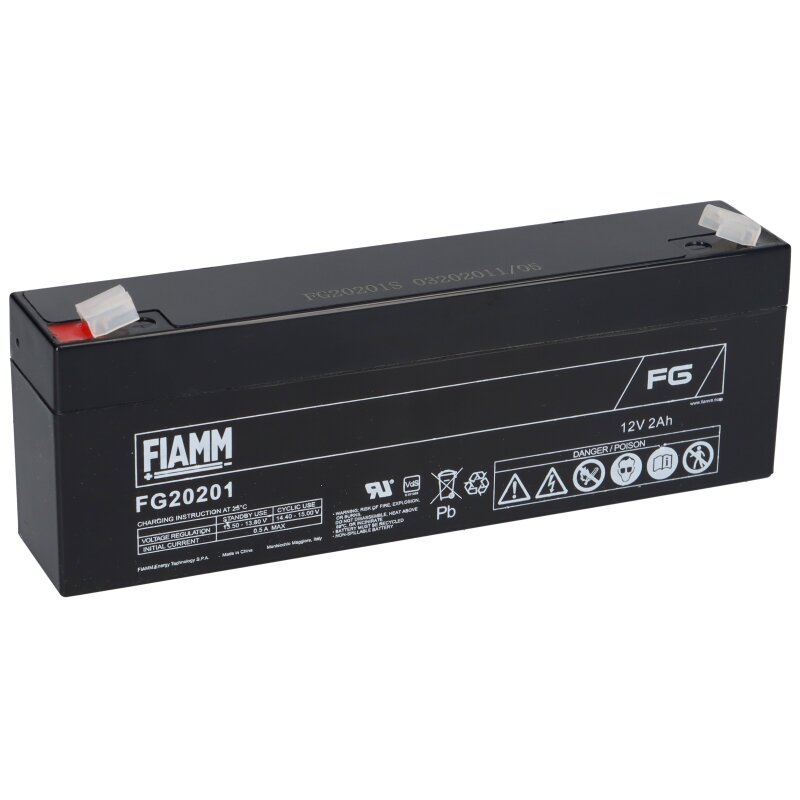 Fiamm Blei-Akku FG20201 Pb 12V / 2Ah Faston 4,8 von Fiamm