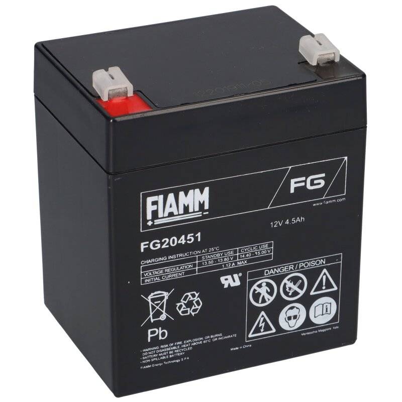 Fiamm Blei-Akku FG20451 Pb 12V / 4,5Ah Faston 4,8 von Fiamm