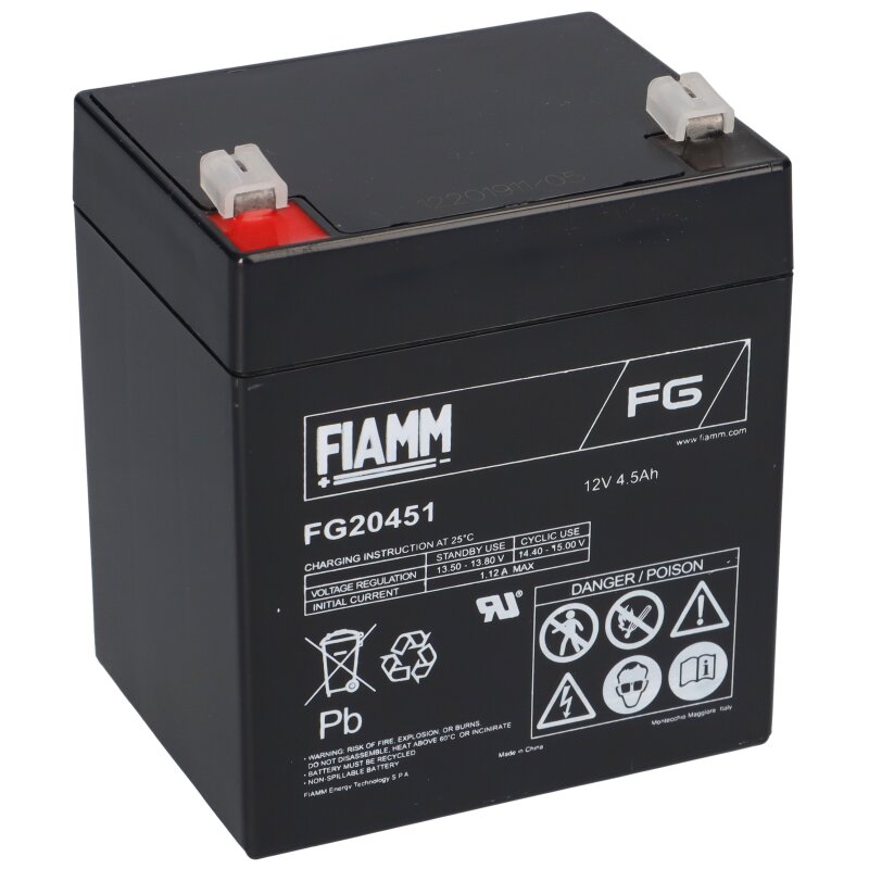 Fiamm Blei-Akku FG20451 Pb 12V / 4,5Ah Faston 4,8 Fiamm Blei-Akku FG20451 Pb 12V / 4,5Ah Faston 4,8 von Fiamm