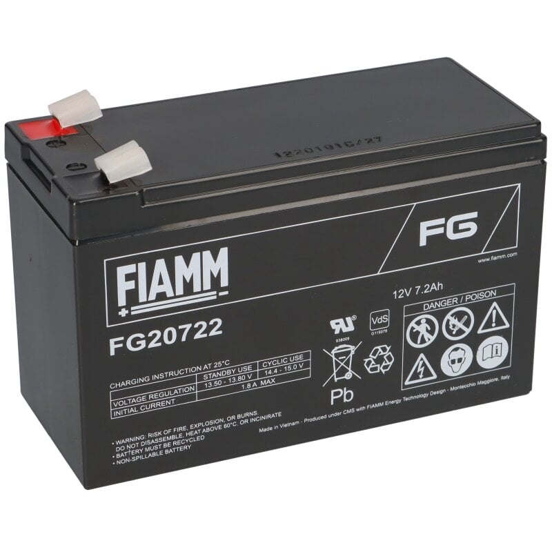 Fiamm Blei-Akku FG20722 Pb 12V / 7,2Ah Faston 6,3 Fiamm Blei-Akku FG20722 Pb 12V / 7,2Ah Faston 6,3 von Fiamm
