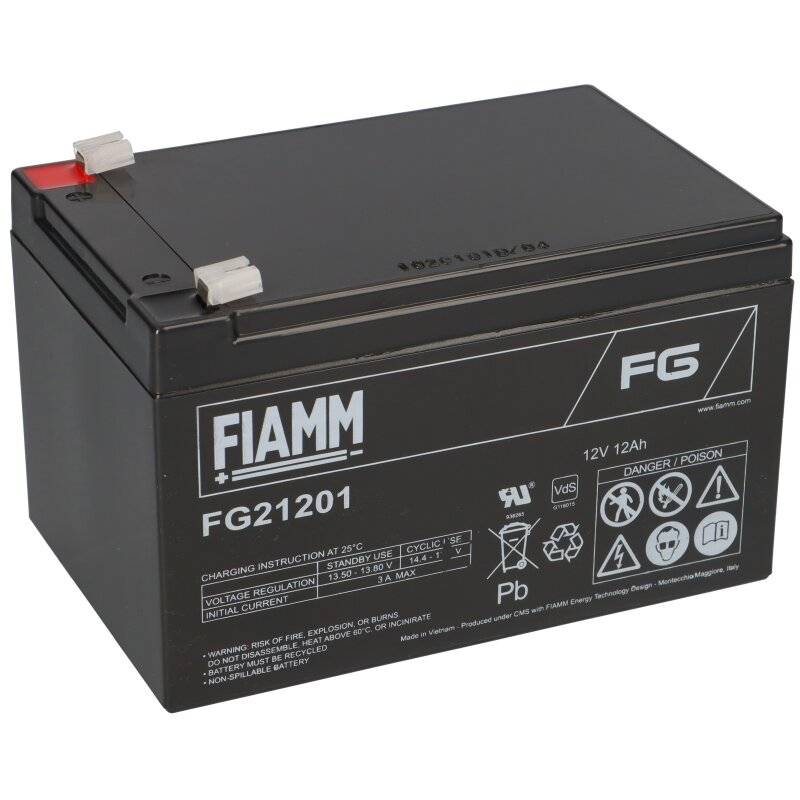 Fiamm Blei-Akku FG21201 Pb 12V / 12Ah Faston 4,8 von Fiamm