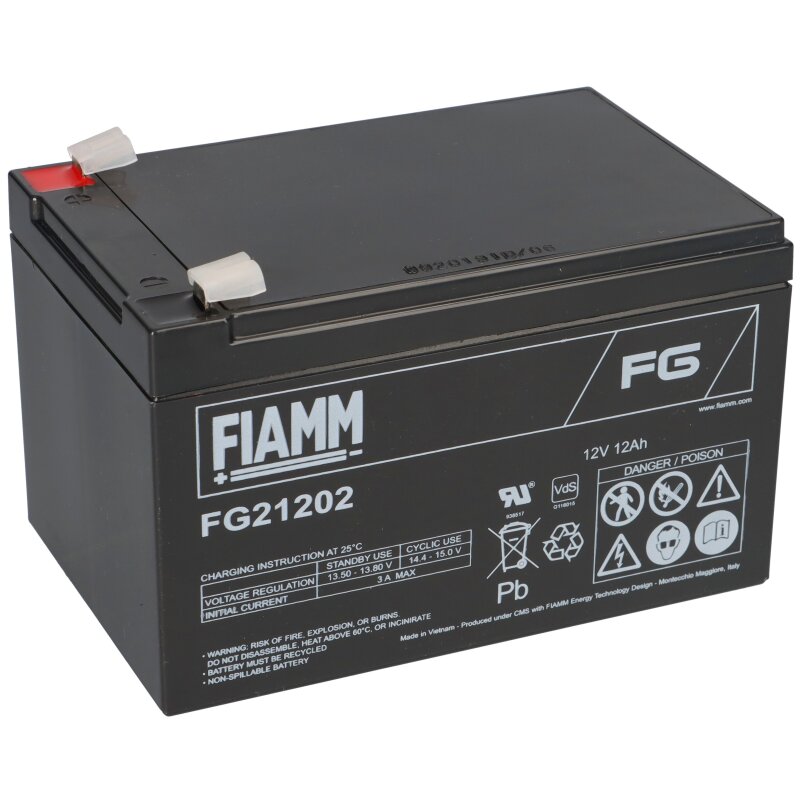 Fiamm Blei-Akku FG21202 Pb 12V / 12Ah Faston 6,3 von Fiamm