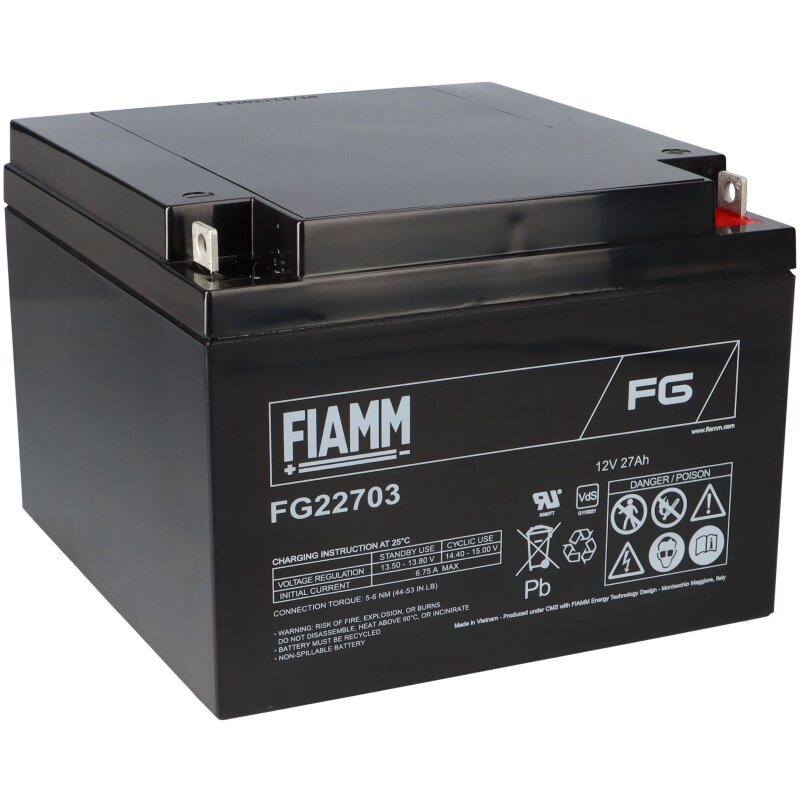 Fiamm Blei-Akku FG22703 12V 27Ah Pb M5 Schraubanschluss Fiamm Blei-Akku FG22703 12V 27Ah Pb M5 Schraubanschluss von Fiamm
