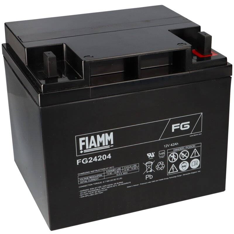 Fiamm Blei-Akku FG24204 12V 42Ah Pb M6 Schraubanschluss von Fiamm