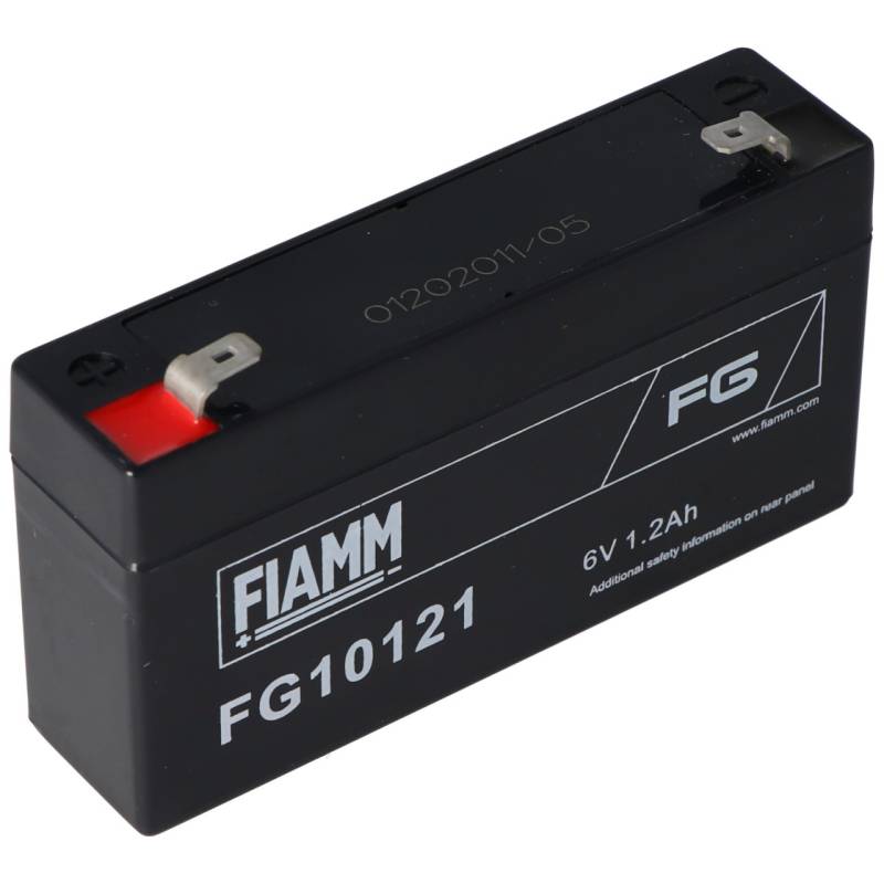Fiamm FG10121 Blei-Gel Akku 6 Volt, 1,2Ah mit 2 Faston Steckkontakten von FIAMM
