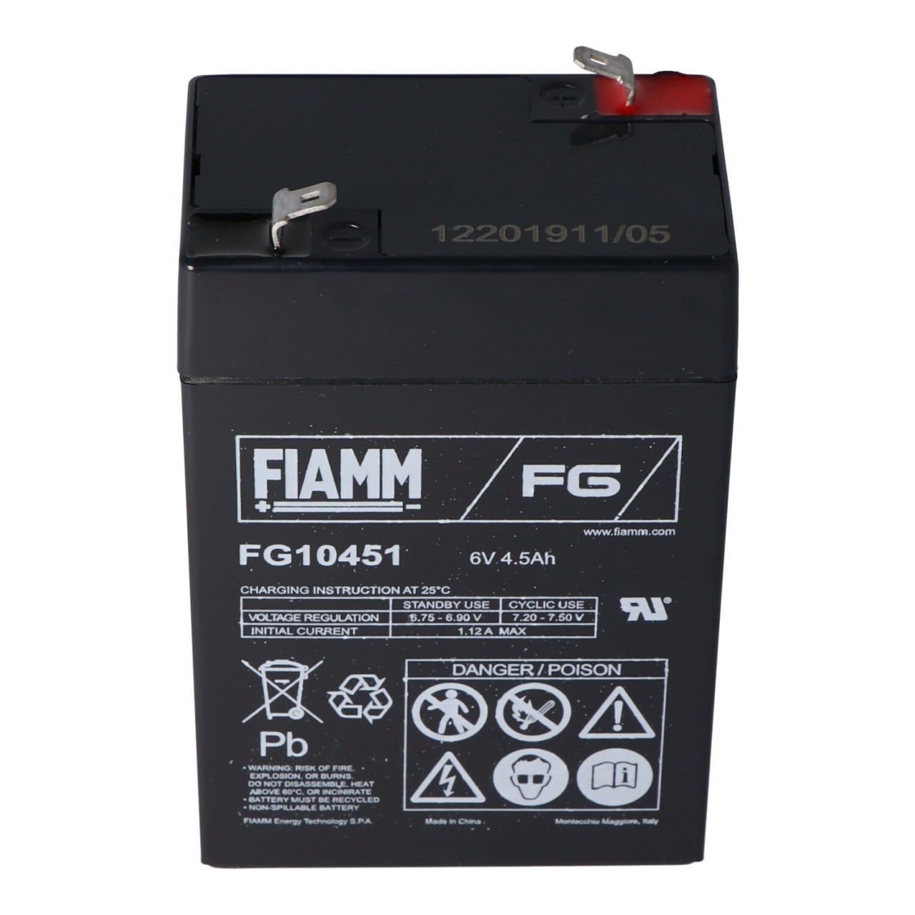Fiamm FG10451 Blei Akku 6 Volt 4,5Ah 3FM4.5, passend für Leoch DJW6-4.0 Fiamm FG10451 Blei Akku 6 Volt 4,5Ah 3FM4.5, passend für Leoch DJW6-4.0 von FIAMM