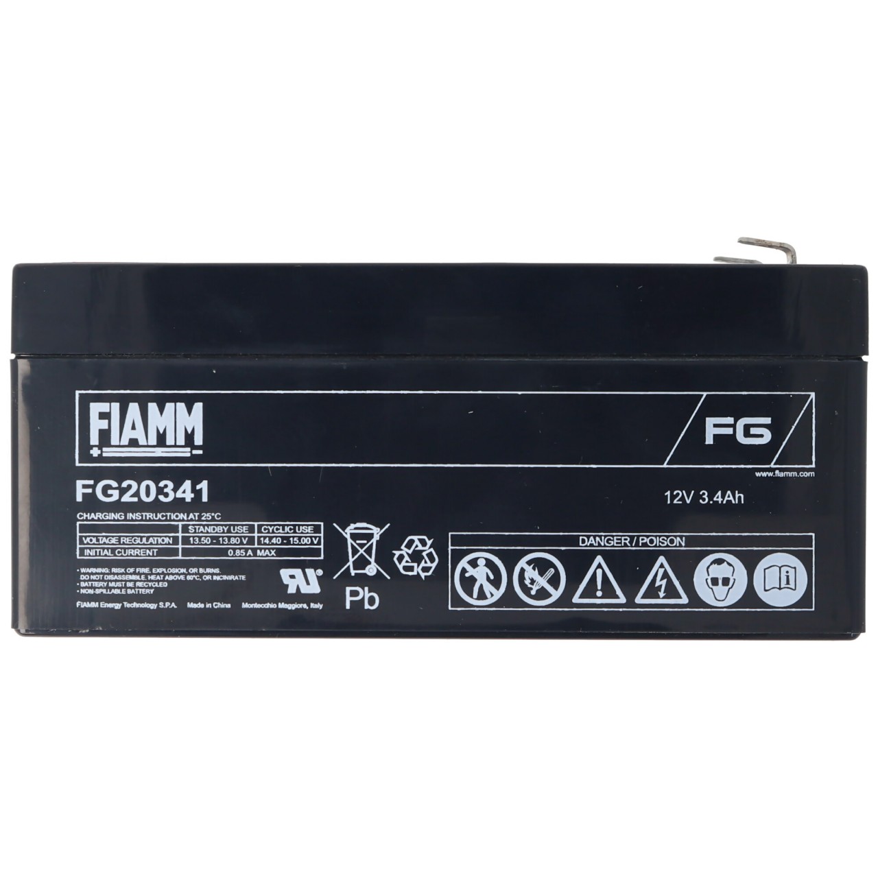 Fiamm FG20341 Akku, ehemals FG20301 Akku 12 Volt 3400mAh Blei PB Akku Fiamm FG20341 Akku, ehemals FG20301 Akku 12 Volt 3400mAh Blei PB Akku von FIAMM