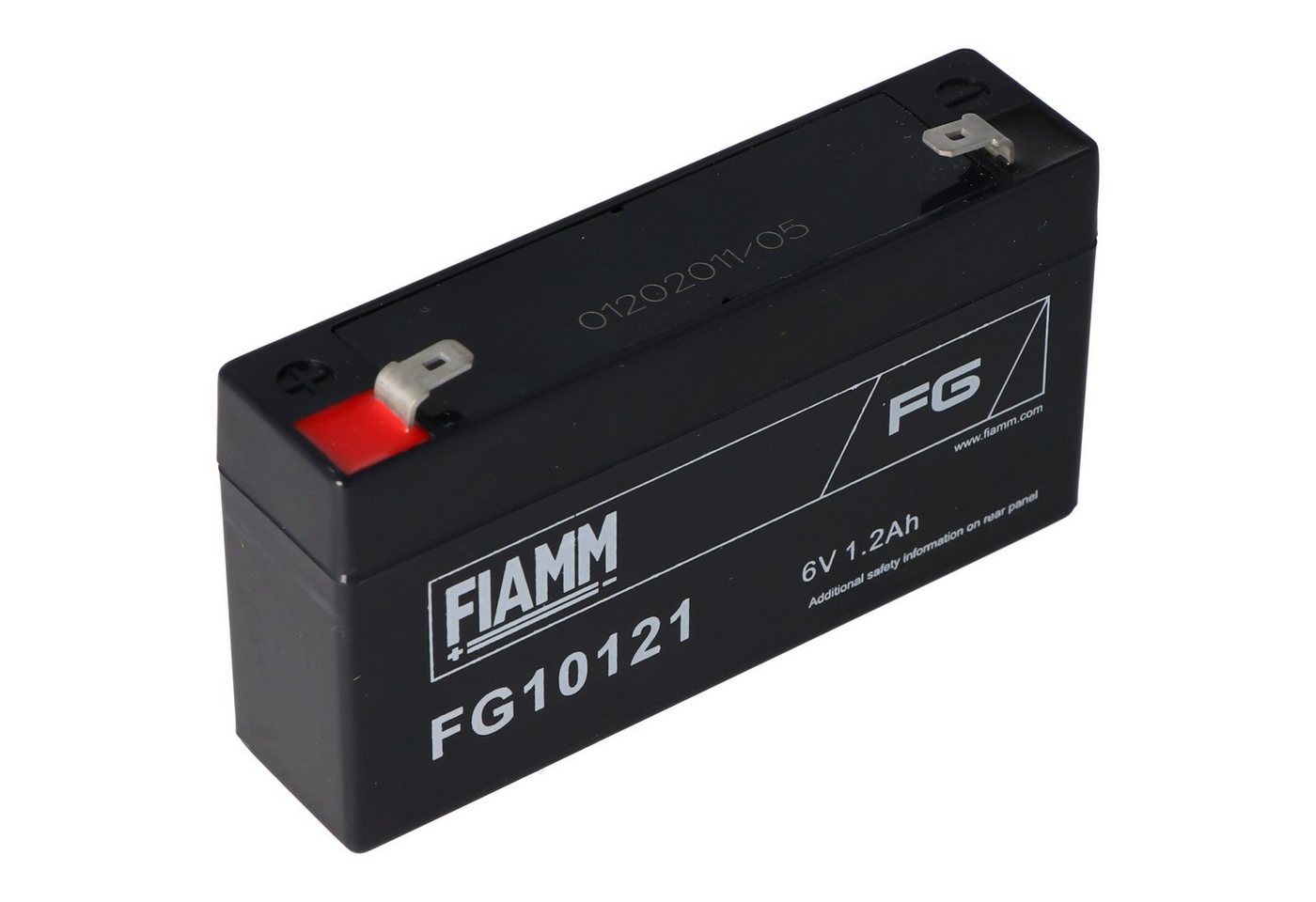 Fiamm Fiamm FG10121 Blei-Gel Akku 6 Volt, 1,2Ah mit 2 Faston Steckkontakten Akku 1200 mAh (6,0 V) von Fiamm