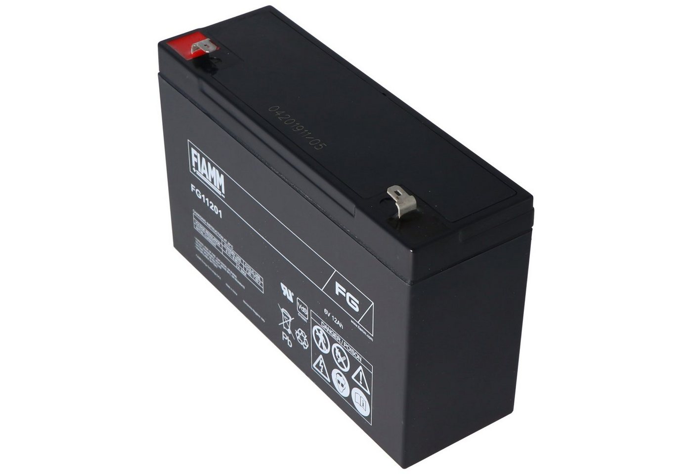 Fiamm Fiamm FG11201 Blei Akku 6 Volt 12Ah Akku 12000 mAh (6,0 V) von Fiamm