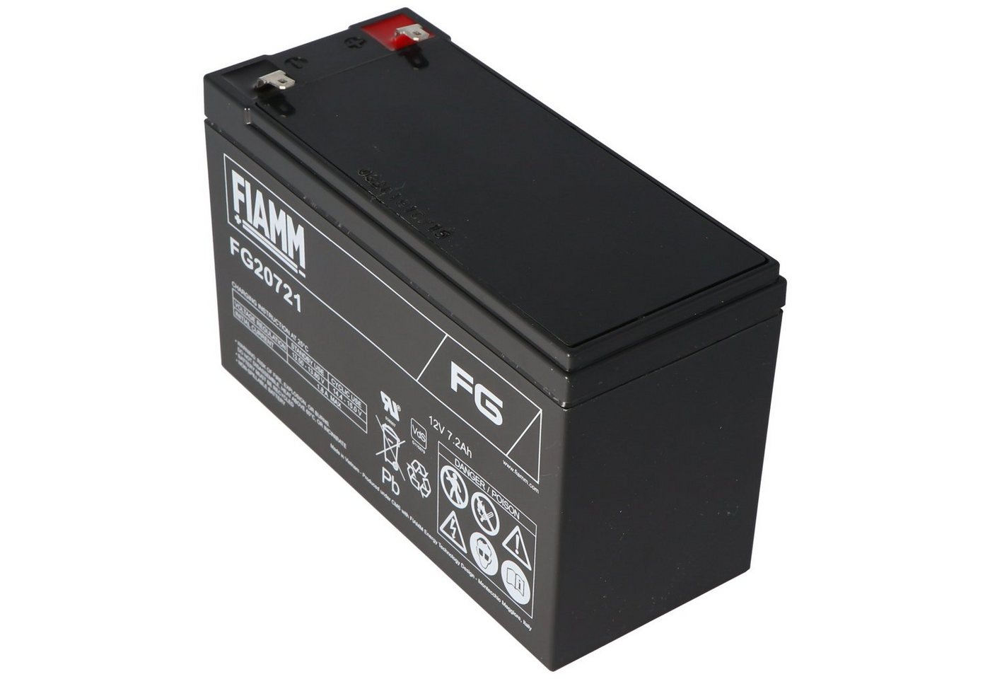 Fiamm Fiamm FG20721 Akku 12 Volt, 7,2Ah mit 4,8mm Steckkontakte Akku 7200 mAh (12,0 V) von Fiamm