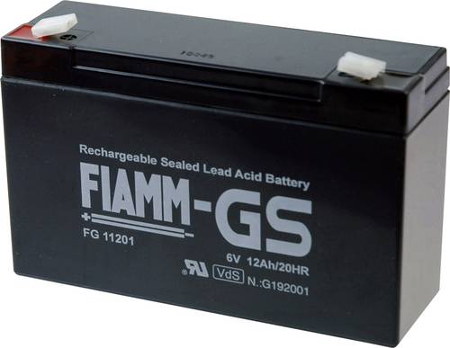 Fiamm PB-6-12 FG11201 Bleiakku 6V 12Ah Blei-Vlies (AGM) (B x H x T) 151 x 99 x 50mm Flachstecker 4.8 von Fiamm