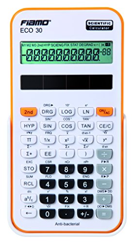 Wissenschaftlicher Rechner Fiamo ECO30 Wissenschaftlicher Taschenrechner, 138 Funktionen und 10 stelligem Display, weiß/orange von Fiamo