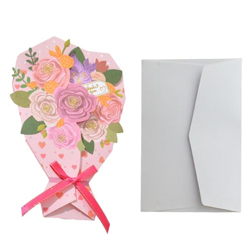 Fiauli 1 Set Blessing Card DIY Handschrift schöner 3D Blumentopf handgefertigte Segen Geburtstagskarte A von Fiauli