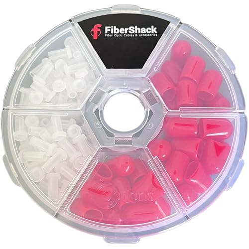 Fibershack Staubschutzkappen-Set für Glasfaserkabel, Endflächen und Geräte Enthält 200 transparente FC/SC/ST-Aderendhülsen 2,5 mm und 50 rote ST-Schuttabdeckungen – inklusive robuster Tragetasche Fibershack Staubschutzkappen-Set für Glasfaserkabel, Endflächen und Geräte Enthält 200 transparente FC/SC/ST-Aderendhülsen 2,5 mm und 50 rote ST-Schuttabdeckungen – inklusive robuster Tragetasche von Fibershack
