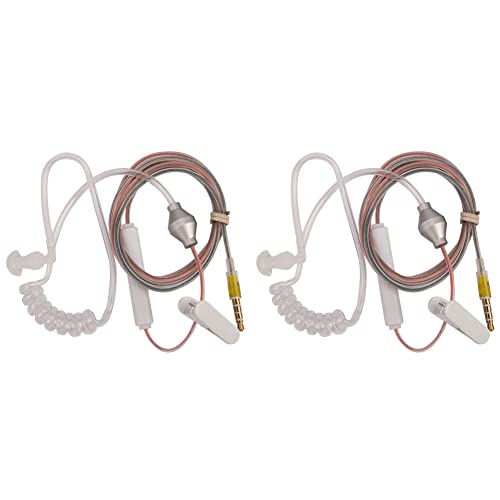Ficher 2X Anti-Strahlung Proof Covert Akustische Ohrhoerer 3,5 mm Luft Rohr-Kopfhoerer-Kopfhoerer von Ficher