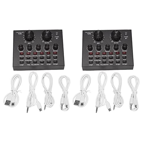 Ficher 2X V8 Sound Karte Audio Set Schnittstelle Externes USB Live Mikrofon Sound Karte Bluetooth Funktion für Computer PC Handy Gesang Aufnahme von Ficher