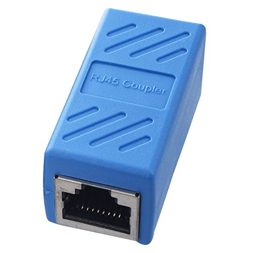 Ficher Ethernet RJ45-Adapter - Geschirmter In-Line-Koppler für Ethernet-KabelverläNgerungsstecker Cat7 / Cat6 / Cat5E / Cat5 - Buchse auf Buchse, Blau - 2Er-Pack von Ficher