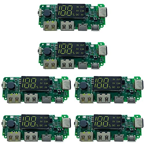 Ficher LED Dual USB 5V 2,4A Micro/Typ C USB Mobile Power Bank 18650 Lademodul Lithium-Batterieladekarte 6St Ficher LED Dual USB 5V 2,4A Micro/Typ C USB Mobile Power Bank 18650 Lademodul Lithium-Batterieladekarte 6St von Ficher