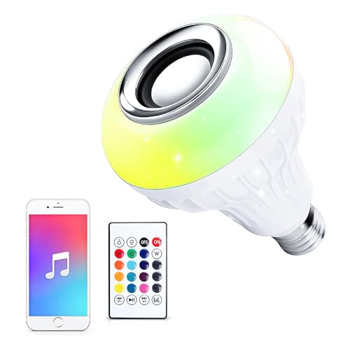 Fictory BT-Lautsprecher-Glühbirne, kabellose Musik & Beleuchtung, Fernbedienung & App-Steuerung, einfache E27-Installation, RGB-Modi für Zuhause & Partys Fictory BT-Lautsprecher-Glühbirne, kabellose Musik & Beleuchtung, Fernbedienung & App-Steuerung, einfache E27-Installation, RGB-Modi für Zuhause & Partys von Fictory