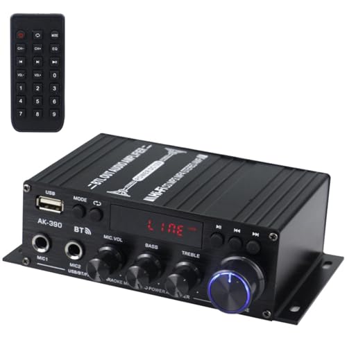 Fictory Mini-Audio-Verstärker, 2-K, 40 W + 40 W, mit Fernbedienung, BT kabellos, für Zuhause und Auto, einfache Lautstärkeregler und Basssteuerung Fictory Mini-Audio-Verstärker, 2-K, 40 W + 40 W, mit Fernbedienung, BT kabellos, für Zuhause und Auto, einfache Lautstärkeregler und Basssteuerung von Fictory