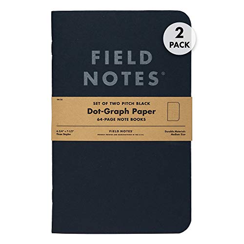 Field Notes Pitch Black Notizheft groß, dotted von Field Notes
