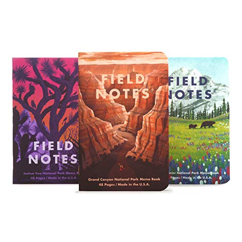 Field Notes: National Parks Series (Serie B – Grand Canyon, Joshua Tree, Mount Rainier) – kariertes Papier, 3er-Pack – 8,9 x 14,9 cm von Field Notes