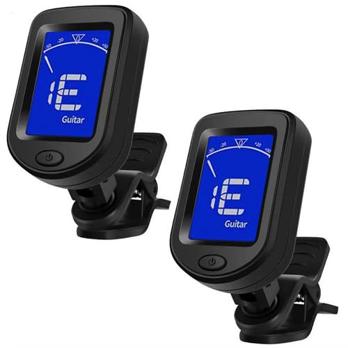 Gitarren Tuner Clip, 2 Stück Akustische Gitarre Stimmgerät, Praktisches Gitarren Tuner Clip Auf Digitalem Elektronischem Stimmgerä, Einfach Zu Montierendes Zubehör Für Gitarre Kapodaster von Fierudeng