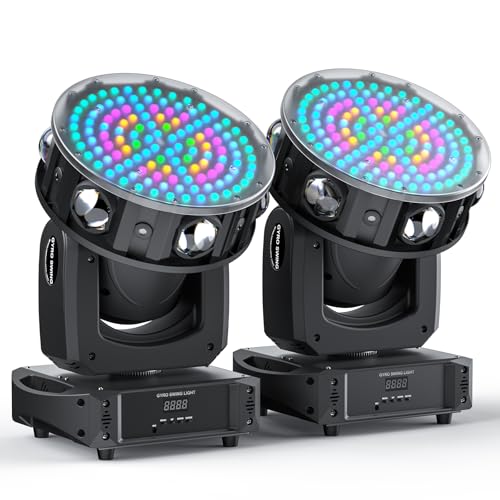 200W Moving Head LED RGBW Bühnenlicht Strahler Beam Scheinwerfer 20CH/57CH Partylicht für Tanzfläche DJ Bar Disco Effektstrahler Bühnentechnik (2 Packs) von Fieryzeal