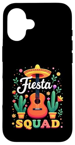 Fiesta Squad Chili Pepper Gitarre Maracas Cinco de Mayo Party Hülle für iPhone 16 von Fiesta Squad Chili Pepper Cinco de Mayo Funny Tees