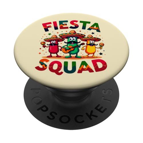 Fiesta Squad Chili Pepper Gitarre Maracas Cinco de Mayo Party PopSockets Klebender PopGrip von Fiesta Squad Chili Pepper Cinco de Mayo Funny Tees