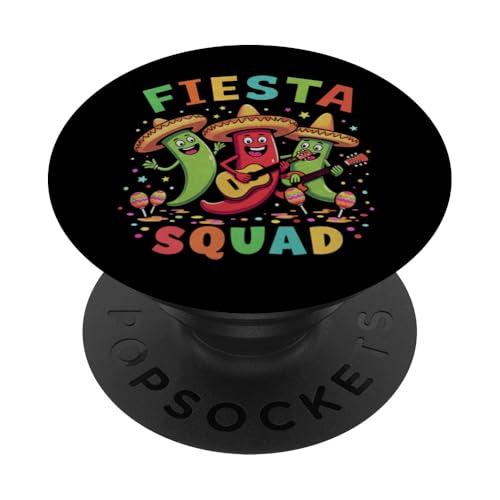 Fiesta Squad Chili Pepper Gitarre Maracas Cinco de Mayo Party PopSockets Klebender PopGrip von Fiesta Squad Chili Pepper Cinco de Mayo Funny Tees