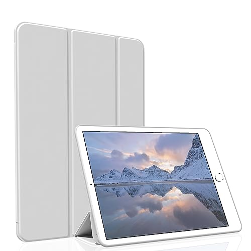 Figair Hülle für iPad Air 2 (2014 Modell), Weicher TPU Rückseite Ultradünn Leicht Smart Schutzhülle, Auto Schlafen/Wecken Hülle für iPad Air 2. Generation A1566/A1567, Grau von Figair