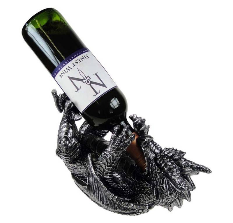 Figuren Shop GmbH Flaschenhalter Drachen Weinflaschen-Halter - Guzzler - Fantasy Deko Flaschenhalter von Figuren Shop GmbH