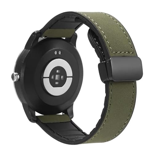 FiiMoo Ersatzarmband Kompatibel mit Garmin Venu 3/Venu 2/Garmin Forerunner 265/Forerunner 255 Lederarmbänder, 22mm Magnetisch Armband, [Verstellbare], Ersatz Magnetbänder für Garmin Vivoactive 4-Grün von FiiMoo