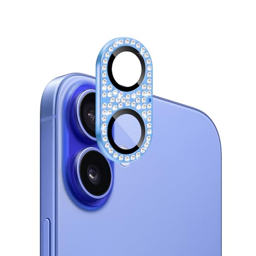 FiiMoo Kompatibel mit iPhone 16/iPhone 16 Plus Kameraschutz, Kamera Linse Schutzfolie, Kamera Displayschutzfolie, Diamant Kamera Objektivschutz Dekorationen Linse Protector Cover-Blau FiiMoo Kompatibel mit iPhone 16/iPhone 16 Plus Kameraschutz, Kamera Linse Schutzfolie, Kamera Displayschutzfolie, Diamant Kamera Objektivschutz Dekorationen Linse Protector Cover-Blau von FiiMoo