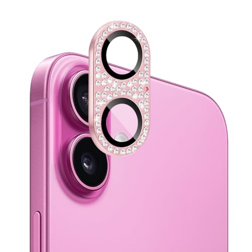FiiMoo Kompatibel mit iPhone 16/iPhone 16 Plus Kameraschutz, Kamera Linse Schutzfolie, Kamera Displayschutzfolie, Diamant Kamera Objektivschutz Dekorationen Linse Protector Cover-Rosa FiiMoo Kompatibel mit iPhone 16/iPhone 16 Plus Kameraschutz, Kamera Linse Schutzfolie, Kamera Displayschutzfolie, Diamant Kamera Objektivschutz Dekorationen Linse Protector Cover-Rosa von FiiMoo